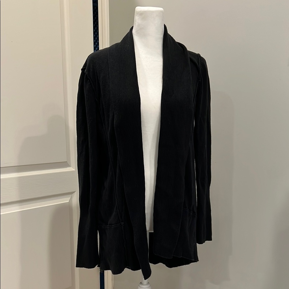 LOFT Black Open Front Cardigan